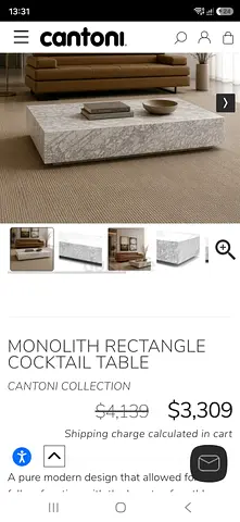 Monolith Cocktail Italian coffee table