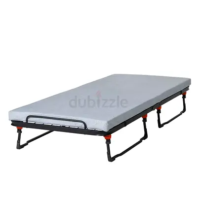 IKEA Folding Guest Bed Cot with Mattress - Portable Single Bed