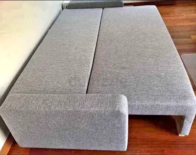 Grey fabric convertible sofa bed - good condition