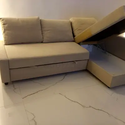L-Shaped Sofa Bed with Storage