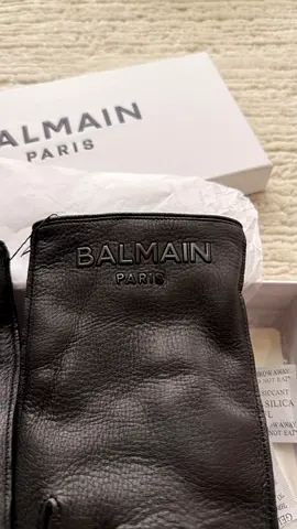 BRAND NEW BALMAIN Black Leather Gloves