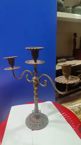 Antique metal candle holder-34cm height