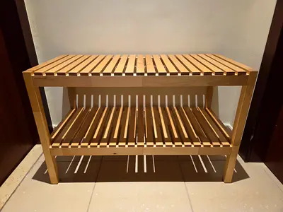 IKEA Molger Wooden Bench and Storage Shelf 79cm