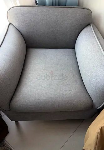 Light grey fabric single armchair - new  condition