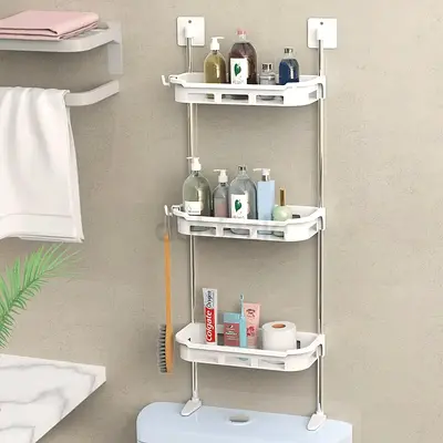 3 TIER TOILET TANK TOP CADDY, WALL MOUNTED ORGANIZER, BATHROOM ORGANIZER