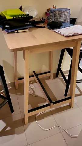 Wooden Bar Table with Black Frame