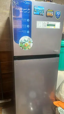 Midea Silver Double-Door Fridge (Top Freezer) - Good Working Condition