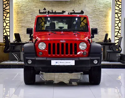 EXCELLENT DEAL for our Jeep Wrangler Sport ( 2017 Model ) in Red Color GCC Specs