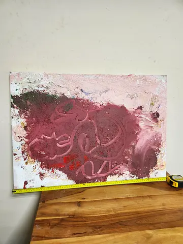 Large Abstract Textured Wall Art / Mixed Media Canvas (70 x 50 cm)