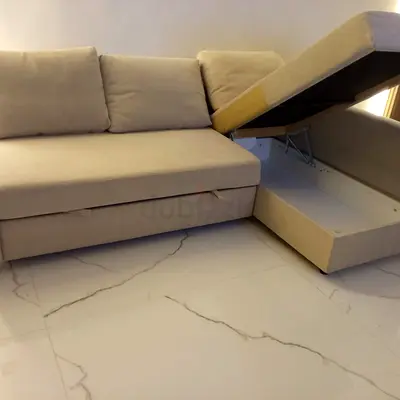 Comfortable L-Shaped Sofa Bed with Built-in Storage