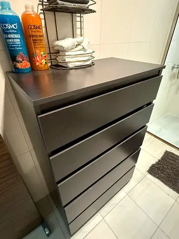 IKEA MALM 6-drawer Dresser - Dark Brown/Black - Good Condition