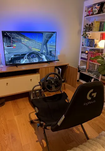 Playseat Challenge X Logitech G Edition Gaming Chair, Black / Grey with G923 wheel, Pedals, shifter.