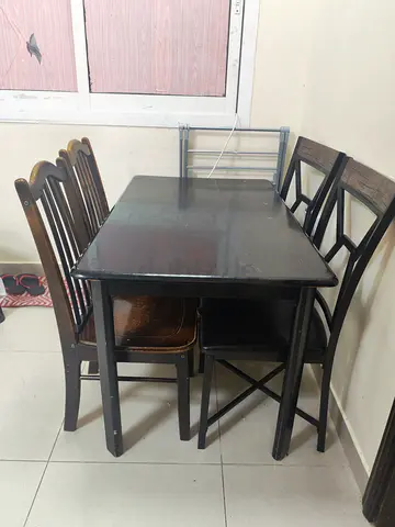 Wooden Table with two chairs