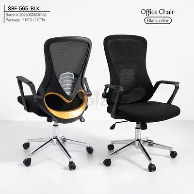 Ergonomic Black Mesh Office Chair with Lumbar Support (Set of 2)