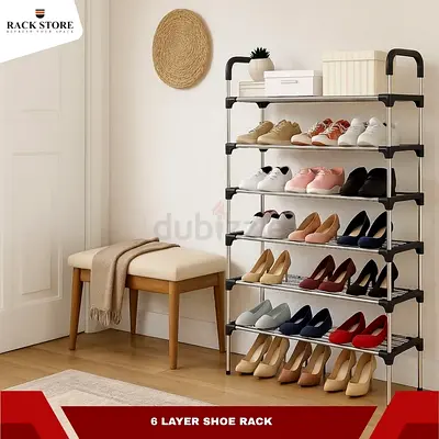 SHOE RACK, PREMIUM STEEL RACK, 6 LAYER SHOE ORGANIZER FOR ENTRYWAY