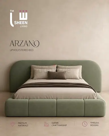 Upholstered Double Bed Frame with Padded Headboard