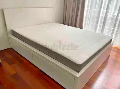 IKEA malam bed with mattress queen size
