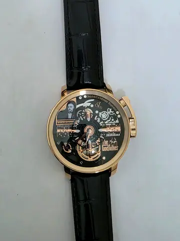 Jacob & Co. The Godfather themed automatic men's watch with leather strap
