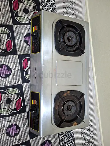 Hitachi 2-Burner Gas Stove - Used Stainless Steel Cooktop