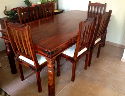 Marina Wooden Dining Table With 6 Chairs