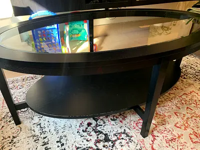 IKEA MALMSTA Oval Glass Coffee Table – Discontinued Model