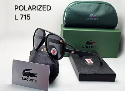 Lacoste Polarized Sunglasses with Case and Box - Black