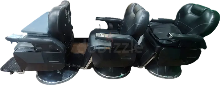Set of 3 Professional Barber Salon Chairs - Heavy Duty, Used