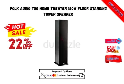 Polk Audio T50 Home Theater 150W Floor Standing Tower Speaker-Free delivery-Warranty