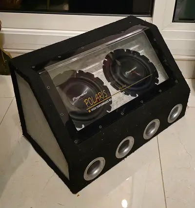 Pioneer TS-SW2002D2 8-inch shallow-mount car subwoofer.