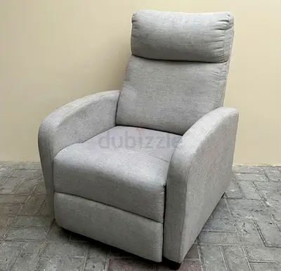 Light Grey Fabric Recliner Armchair – Comfortable Single Seater