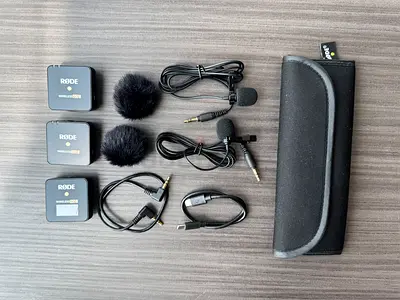 Rode Wireless GO II dual transmitter/receiver set with accessories
