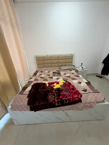 King size bed frame with headboard and mattress - good condition