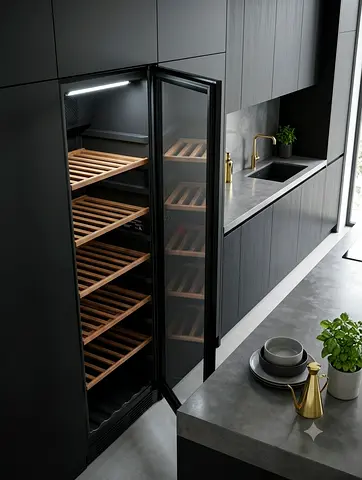Vestfrost Black Edition Wine Cooler – 197-Bottle Capacity | Dual-Zone Temperature