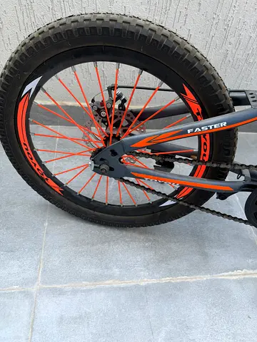 Kids/Teen BMX-style Bike with Orange Spoked Wheels - Good Condition