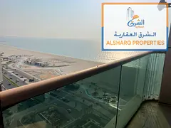 Two bedrooms and a living room, direct sea view overlooking Ajman Corniche, balcony with excellent v