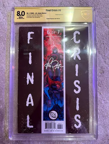 Signed Comics Superman Final Crisis #6 (CBCS 8.0) - JG Jones Variant, Autographed