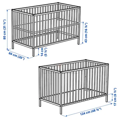 IKEA Sniglar Beech Wood Baby Crib