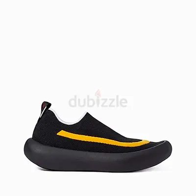 Marni sock type black slip-on casual sneaker with yellow stripe brand new