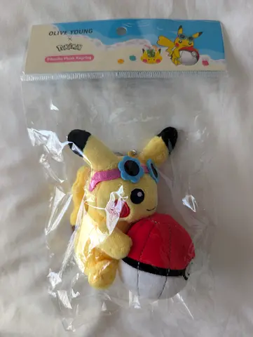 Pikachu Plush Keyring Pokemon x Olive Young Collaboration
