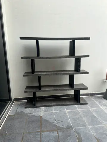 Black Wooden 4-Tier Open Shelf Unit