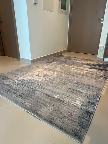 160 x 230 modern abstract area rug — grey tones, excellent condition