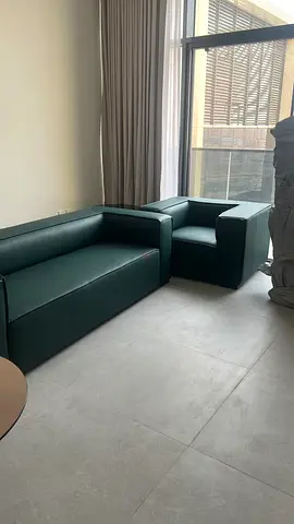 Leather sofa and chair