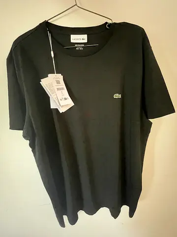 Black Lacoste Classic Crew Neck T-Shirt with Tags - Men's Size (New)