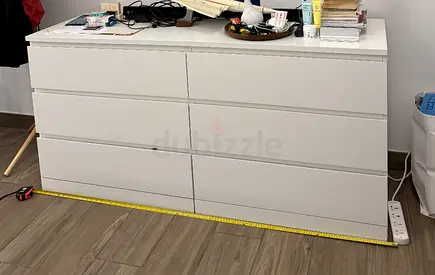 Ikea WHITE six-drawer dresser - modern, good condition