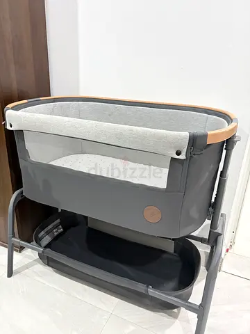 Adjustable Baby Bassinet / Cradle with Storage - Grey,