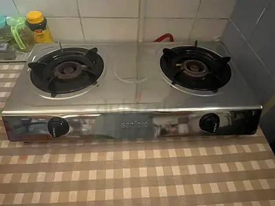 Stainless Steel 2-Burner Gas Stove - Good Working Condition