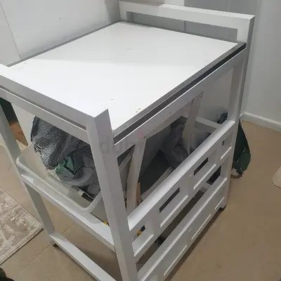 Never used Metal Stackable Washer Dryer Stand with Storage Shelf - Fits Front Load Machines