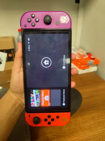 Nintendo Switch Console with Custom Purple & Red Joy-Cons - Good Working Condition