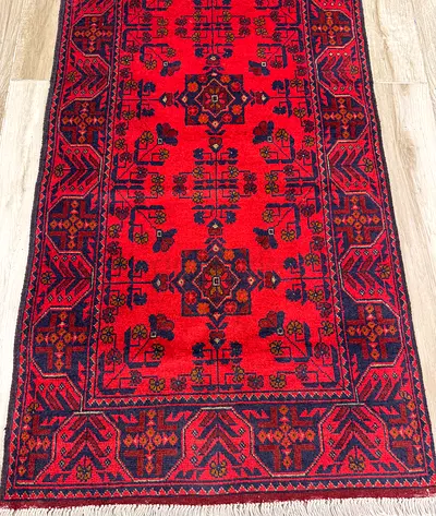 Traditional Red vintage/tribal corridor Rug ,size 0.80 by 3.00