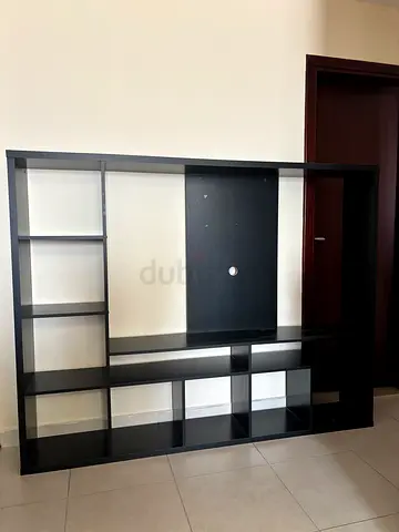 Kallax IKEA Large black entertainment wall unit / shelving with open cubbies